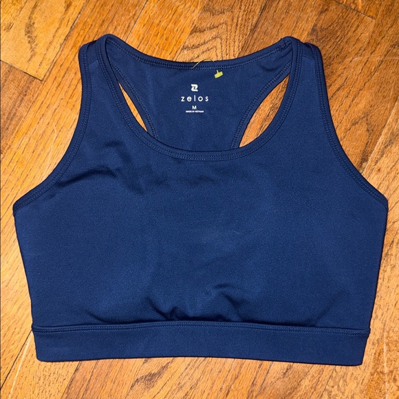 •ZELOS•NWOT DEEP SEA BLUE MEDIUM IMPACT SOLID RACERBACK SPORTS BRA SIZE MEDIUM - Picture 5 of 12